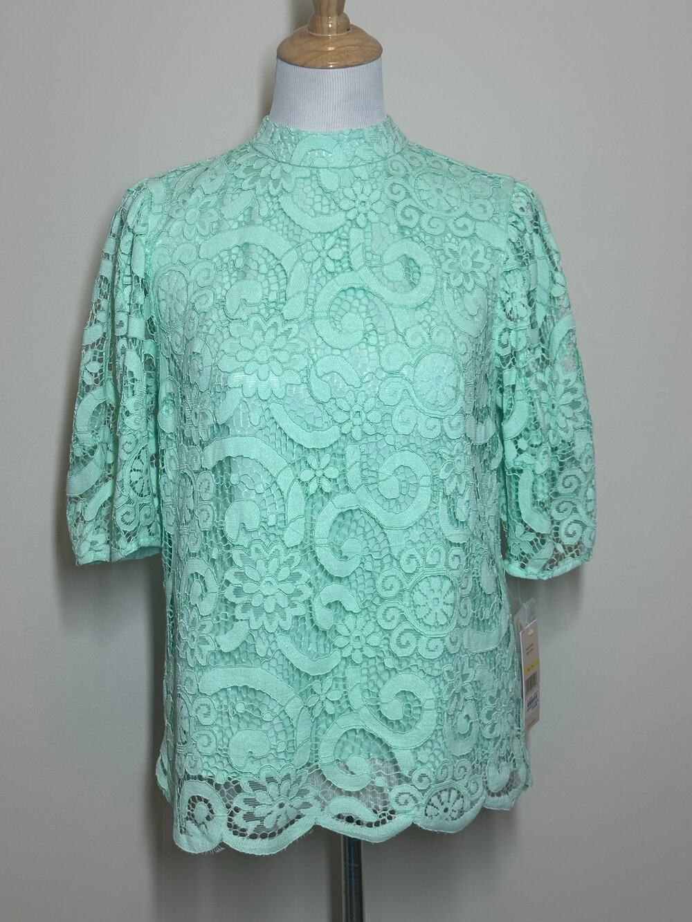 Nanette Hanette Lepore Mint Crust Lace Top NWT